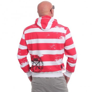 Scary Stripes Hoodie, weiß/rot