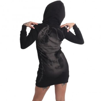 Saving Hoodie Kleid, schwarz